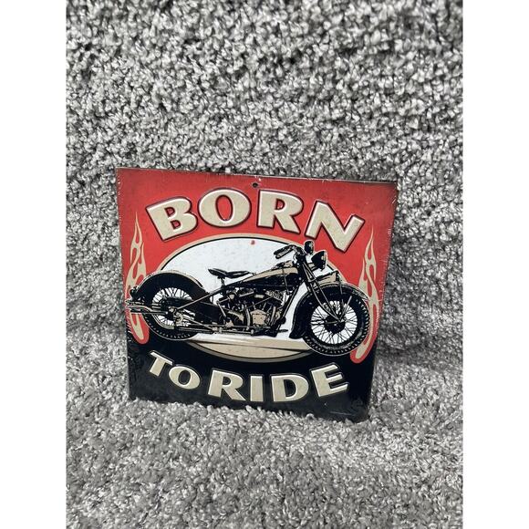 Born To Ride Wall Art Metal Motorcycle Harley Davidson Sign Home Garage Decor - Picture 7 of 9